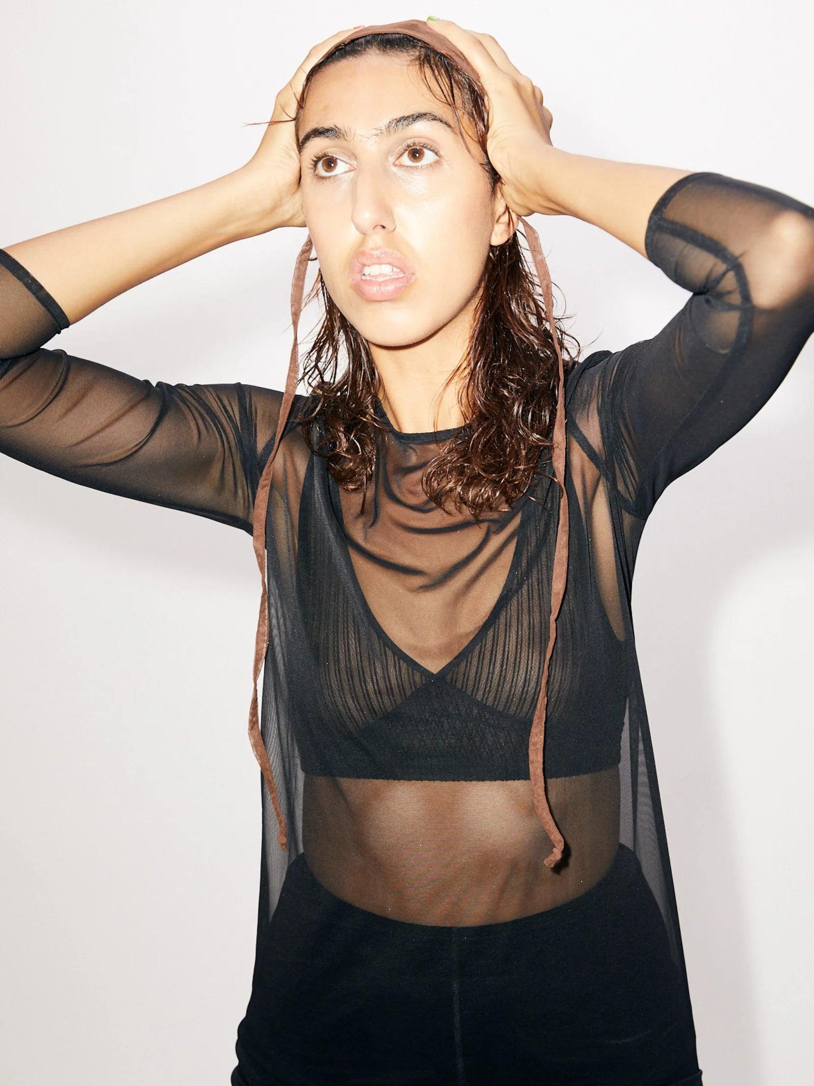 Net Wrap, Black, Bra - Lindner Fashion