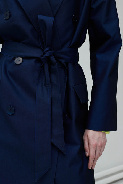 Chiran, Midnight, Oversized Double Breasted Trenchcoat