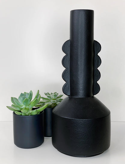 Paolo, Black Matt, Vase - Lindner Fashion