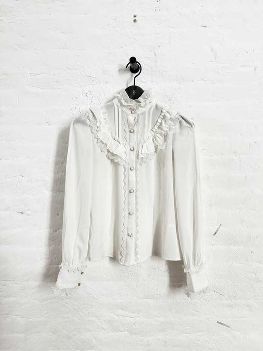 Romantic Shirt, White, Bluse