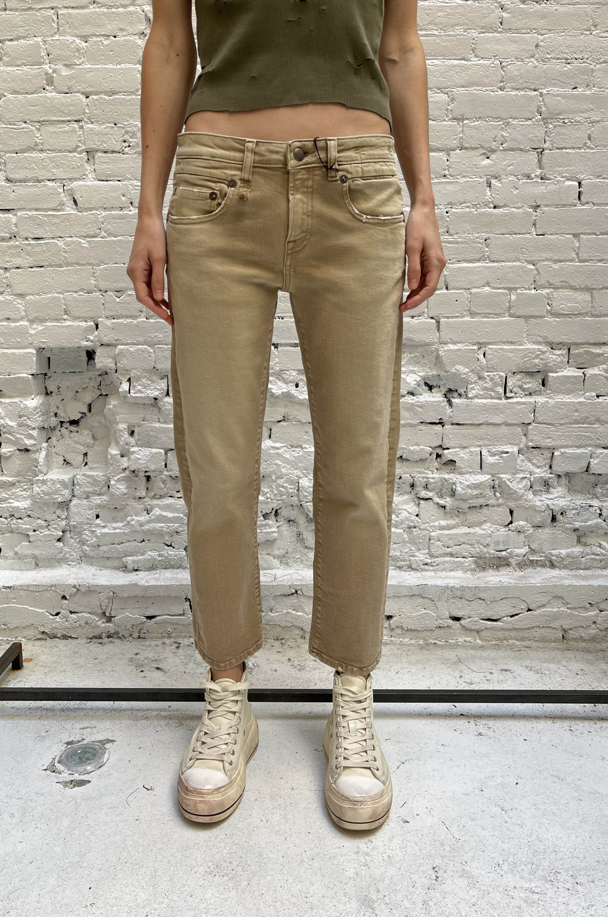 R13 FW22 Boy Straight Khaki Jeans Lindner Fashion